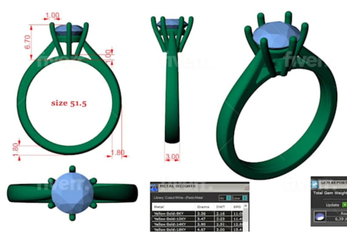 I will do 3d cad model jewelry design