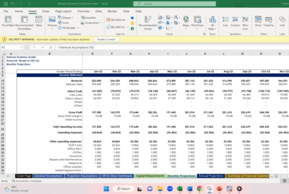 I will build a financial model, projections, or forecasts for your startup