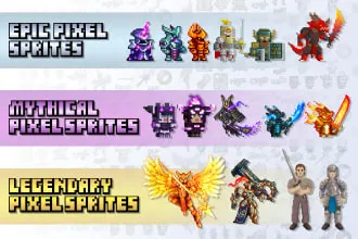 I will create pixel art character sprites for video games