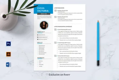 I will design professional resume, cv and cover letter template