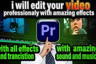 I will edit your video professionally with motion graphic or effect